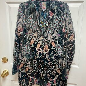 Johnny Was Marami Lined Jacket/ Blazer Size M. Floral Embroidered EUC